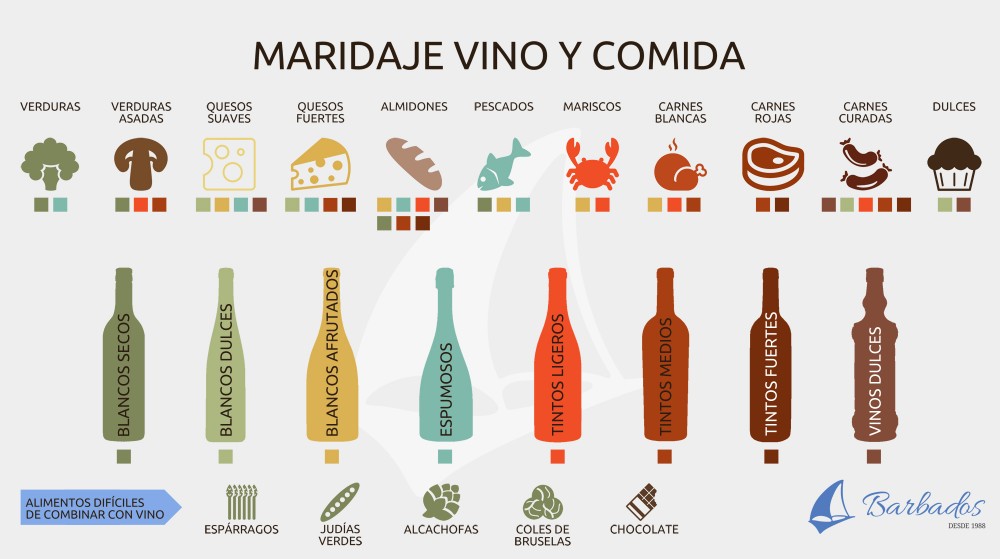 12 Infografías sobre maridaje del vino
