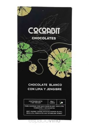 Cocoabit Chocolate Blanco con Lima y Jengibre 80 grs