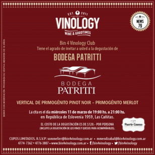Cata Vertical Patritti en Vinology