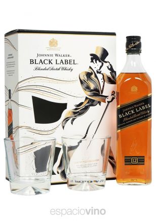 Johnnie Walker Black Label Whisky 750 ml + 2 Vasos