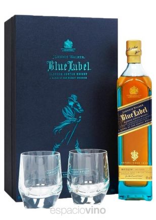 Johnnie Walker Blue Label Whisky 750 ml + 2 Vasos