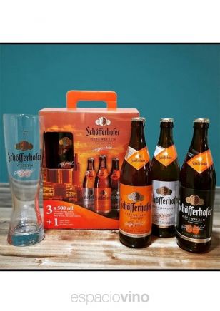 Gift Pack Schofferhofer x3 Cervezas 500 ml + 1 Vaso