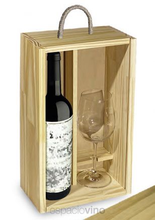 semanal mosquito tornillo Caja de Madera vacía para 1 Vino + 1 Copa de espaciovino selecciones -  Comprar regalos al mejor precio - espaciovino - Vinoteca online