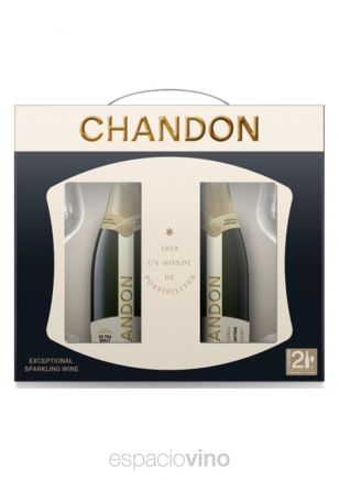 Estuche Chandon Extra Brut x2 + 2 Copas