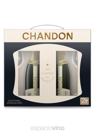 Estuche Chandon Extra Brut x2 + 2 Copas