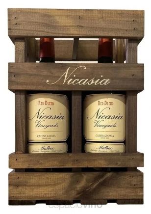 Estuche de Madera Nicasia Vineyards Red Blend Malbec Magnum x2