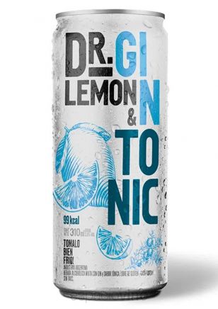 Dr Lemon Gin Tonic 99 kcals Lata 310 ml