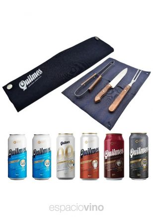 Gift Pack Quilmes x6 Cervezas Lata 473 ml + Set Asador