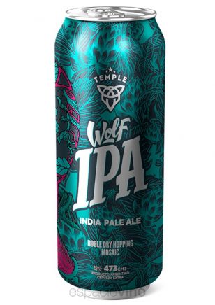 Temple Wolf IPA Cerveza Lata 473 ml