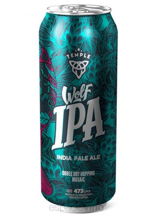 Temple Wolf IPA Cerveza Lata 473 ml