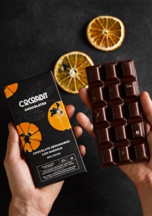 Cocoabit Chocolate Semiamargo con Naranja Glaseada 100 grs