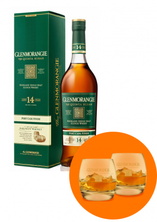 Glenmorangie The Quinta Ruban Whisky 700 ml + 2 Vasos