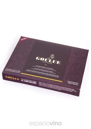 La Goulue Alfajores de Chocolate Semiamargo Rellenos de Malbec Caja x6
