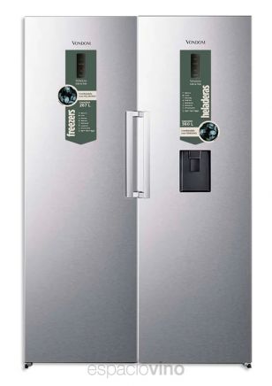 Heladera + Freezer No Frost con Dispenser de Agua Vondom - Acero 627 Litros