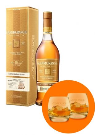 Glenmorangie Nectar Dor Whisky 700 ml + 2 Vasos