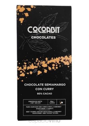 Cocoabit Chocolate Semiamargo con Curry 80 grs