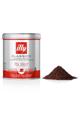 Café Illy Molido Espresso Tostado Clásico Blend 100% Arabica Lata 125 gr