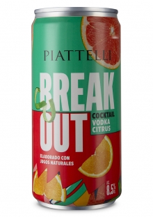 Piattelli Breakout Cocktail Vodka Citrus Lata 269 ml