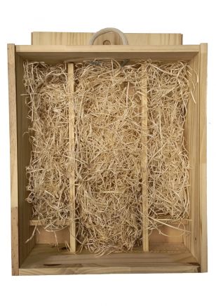 Caja de Madera vacía para 1 Espumante + 2 Copas