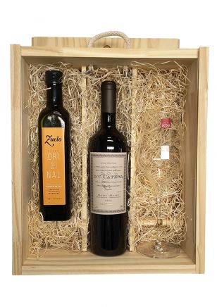 Estuche de Madera DV Catena Malbec + Copa + Zuelo Original Aceite de Oliva