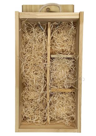 Caja de Madera vacía para 1 Vino + Delicatessen