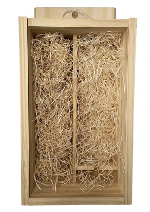 Caja de Madera vacía para 1 Vino + 1 Copa