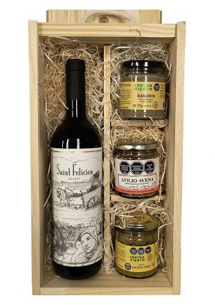 Estuche de Madera Saint Felicien Malbec + Delicatessen