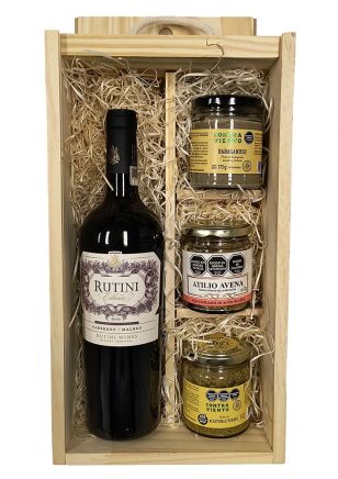 Estuche de Madera Rutini Cabernet Malbec + Delicatessen