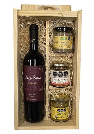 Estuche de Madera Luigi Bosca Malbec + Delicatessen