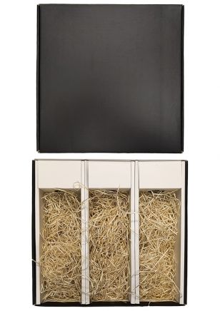 Caja de Cartón Negro vacía para 3 Vinos