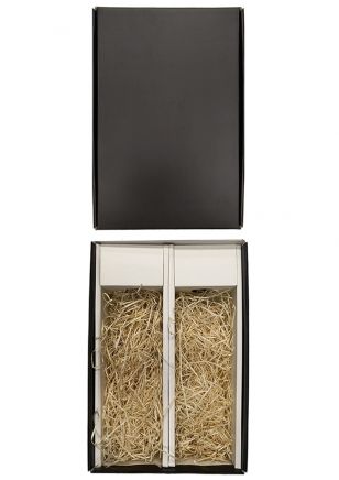 Caja de Cartón Negro vacía para 2 Vinos