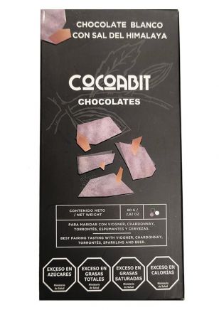 Cocoabit Chocolate Blanco con Sal de Himalaya 80 grs