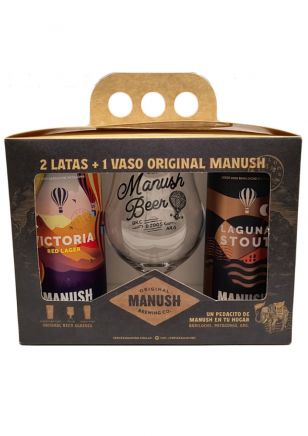 Box Cerveza Manush Red Lager + Stout + Copa