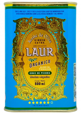 Laur Aceite de Oliva Extra Virgen Cruz de Piedra Orgánico Lata 500 ml