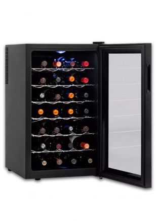 Cava de Vino Vondom 28 Botellas T28 Negra - Estantes Acero Inoxidable