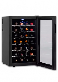 Cava de Vino Vondom 28 Botellas T28 Negra - Estantes Acero Inoxidable