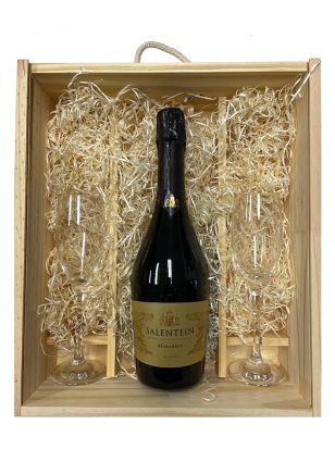Estuche de Madera Salentein Extra Brut + 2 Copas