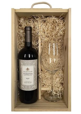 Estuche de Madera Numina Malbec + Copa
