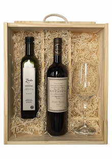 Estuche de Madera DV Catena Malbec + Copa + Zuelo Original Aceite de Oliva