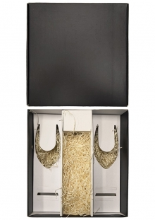 Caja de Cartón Negro vacía para 1 Vino + 2 Copas