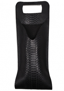 Bolsa de Cuero Negra vacía para 1 Vino