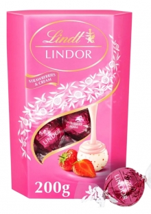 Lindt Lindor Strawberries & Cream Bombones 200 gr