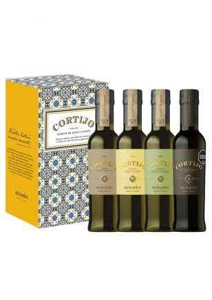 Estuche Cortijo Colección Aceites de Oliva y Aceto 4 x 250 ml