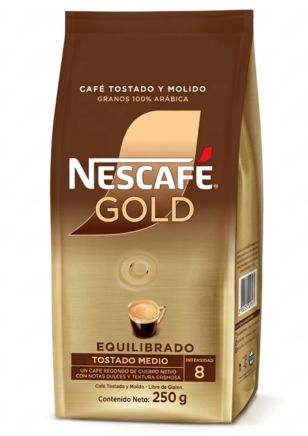 Nescafé Gold Café Tostado y Molido Equilibrado 250 gr