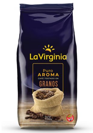 La Virginia Café Tostado en Granos Puro Aroma 500 gr
